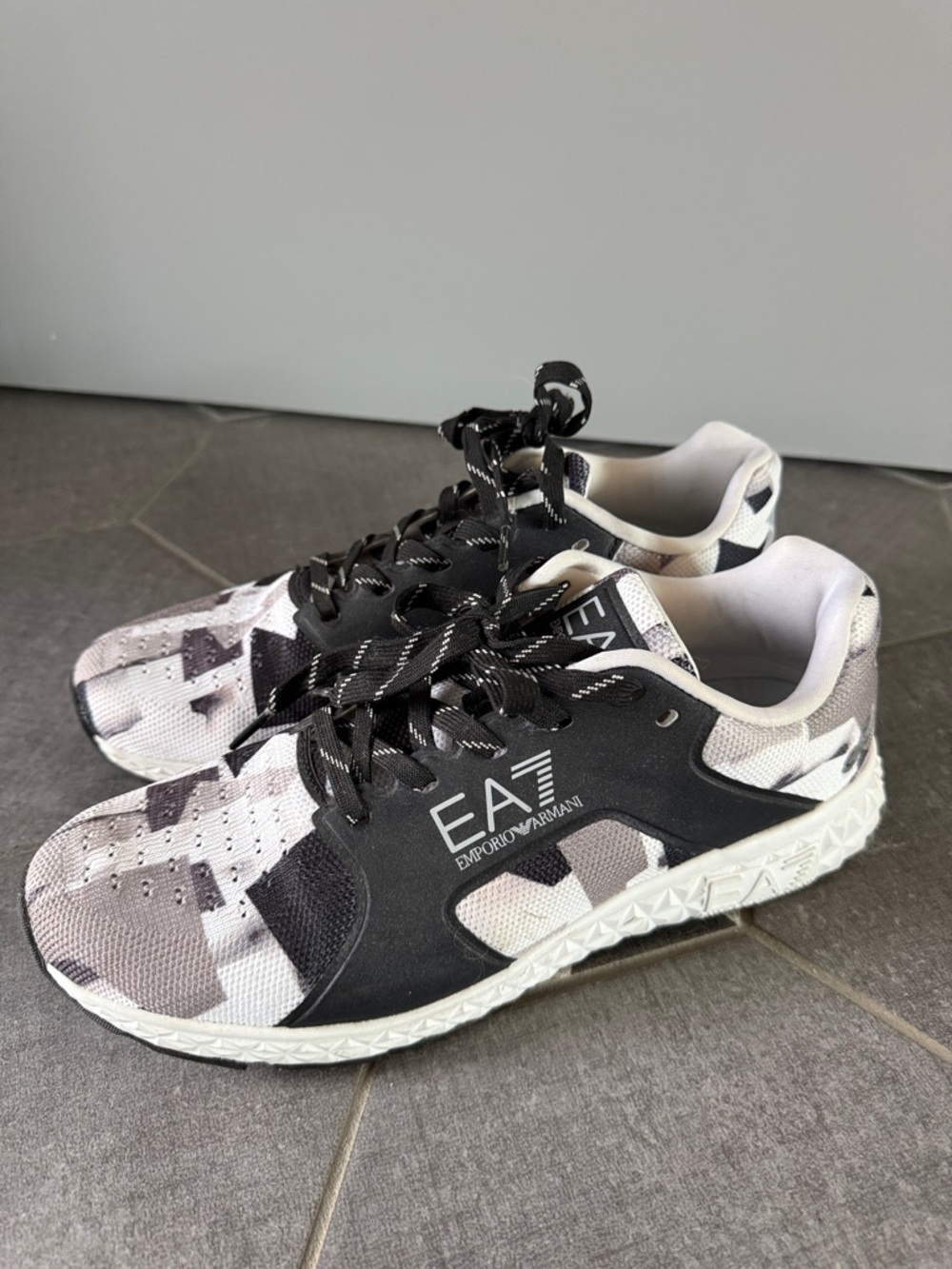 Emporio Armani EA7 Black White Gray Men's Sneakers